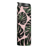 Tropische palmbladeren Persoonlijke Canvas tas Thermosbeker (Geroteerd rechts)