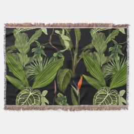 Tropische palmbladeren, plant, bloemige naadloze. deken