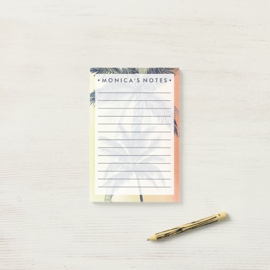 Tropische palmbladeren post-it® notes (Op bureau)