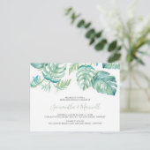 Tropische Palmbladeren Proefavond Diners Uitnodigi Briefkaart (Staand voorkant)