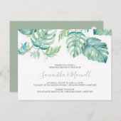 Tropische Palmbladeren Proefavond Diners Uitnodigi Briefkaart (Voorkant / Achterkant)