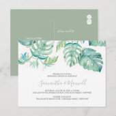 Tropische Palmbladeren Proefhuwelijksdiner Uitnodi Briefkaart (Voorkant / Achterkant)