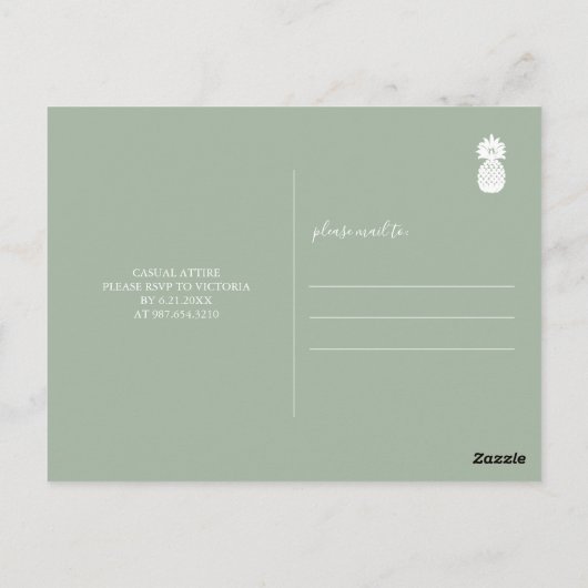 Tropische Palmbladeren Proefhuwelijksdiner Uitnodi Briefkaart (Achterkant)