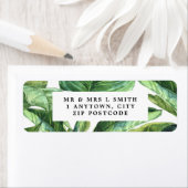 tropische palmbladeren retouradreslabel etiket (Insitu)