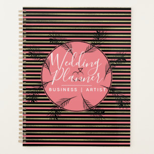 Tropische palmbladeren Ring Folie Stripes Wedding Planner