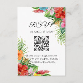 Tropische Palmbladeren RSVP Kaart | Zomer Bestemmi