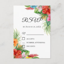 Tropische Palmbladeren RSVP Kaart | Zomer Bestemmi