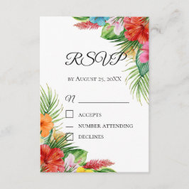 Tropische Palmbladeren RSVP Kaart | Zomer Bestemmi