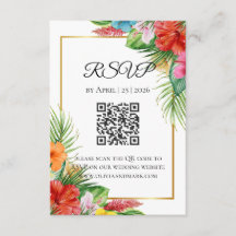 Tropische Palmbladeren RSVP Kaart | Zomer Bestemmi