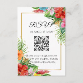 Tropische Palmbladeren RSVP Kaart | Zomer Bestemmi