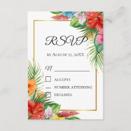Tropische Palmbladeren RSVP Kaart | Zomer Bestemmi