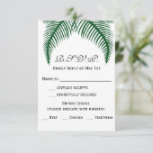 Tropische palmbladeren RSVP Kaartje (Staand voorkant)