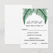 Tropische palmbladeren RSVP Kaartje (Voorkant / Achterkant)