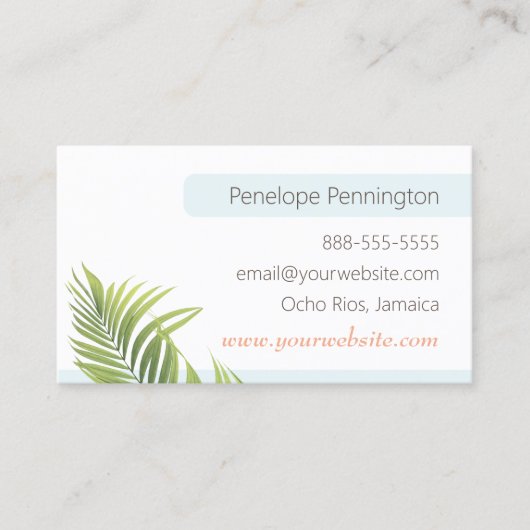 Tropische palmbladeren schoon Visitekaartje (Voorkant)