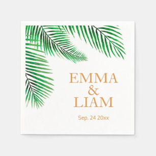 Tropische palmbladeren servet