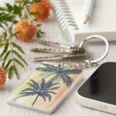 Tropische palmbladeren sleutelhanger (Voorkant Rechts)