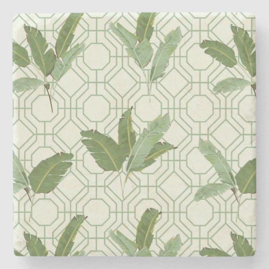 Tropische palmbladeren stenen onderzetter (Voorkant)