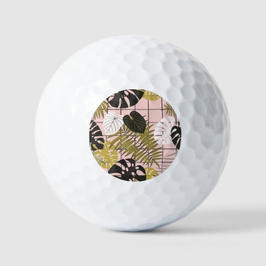 Tropische palmbladeren, stijlvolle zomer. golfballen (Voorkant)