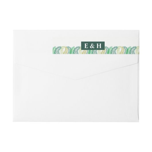 Tropische palmbladeren, strand bruiloft (Achterkant)