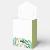 Tropische palmbladeren, strand bruiloft bedankdoosjes (Geopend)