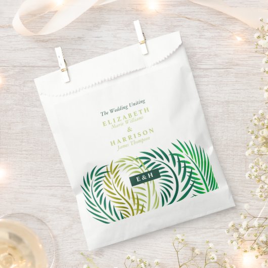 Tropische palmbladeren, strand bruiloft bedankzakje (Geknipt)