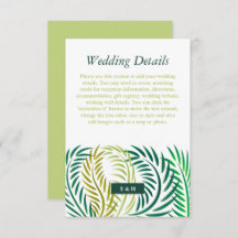 Tropische palmbladeren, strand bruiloft detail