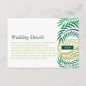 Tropische palmbladeren, strand bruiloft detail informatiekaartje (Voorkant)