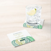 Tropische palmbladeren, strand bruiloft kartonnen onderzetters (Insitu)