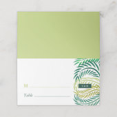 Tropische palmbladeren, strand bruiloft plaatskaartje (Buitenkant ongevouwen)