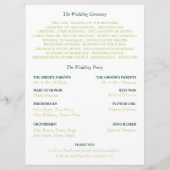 Tropische palmbladeren, strand bruiloft programmakaart (Achterkant)