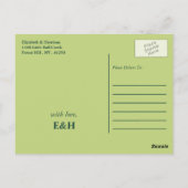 Tropische palmbladeren, strand bruiloft Save the D Briefkaart (Achterkant)