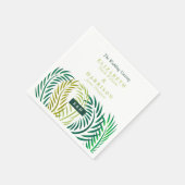 Tropische palmbladeren, strand bruiloft servet (Hoek)