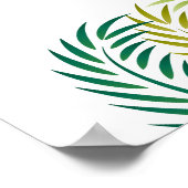 Tropische palmbladeren, strand bruiloft welkom poster (Hoek)