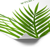 Tropische palmbladeren strand bruiloft welkom poster (Hoek)