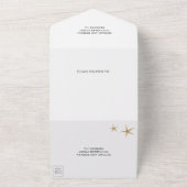 Tropische palmbladeren strandlameters bruiloft all in one uitnodiging (Buitenkant)