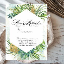 Tropische palmbladeren Summer RSVP Kaart