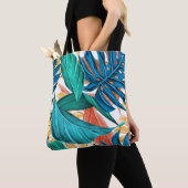 Tropische palmbladeren tote bag (Dichtbij)