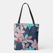 Tropische palmbladeren:  tote bag (Achterkant)