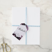 Tropische palmbladeren van Bourgogne Wijn Chinees  Cadeaulabel (Met Touw)