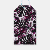 Tropische palmbladeren van Bourgogne Wijn Chinees  Cadeaulabel (Achterkant)