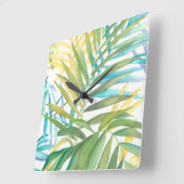 Tropische palmbladeren vierkante klok (Hoek)