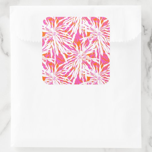 Tropische palmbladeren vierkante sticker (Tas)