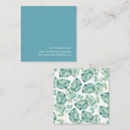 Tropische palmbladeren vierkante visitekaartje