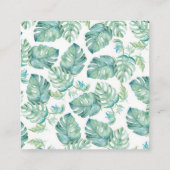Tropische palmbladeren vierkante visitekaartje (Achterkant)
