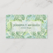 Tropische palmbladeren visitekaartje (Voorkant)