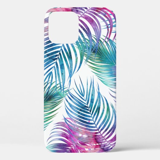 Tropische palmbladeren, waterverf bloemmotief. Case-Mate iPhone case (Achterkant)