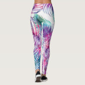 Tropische palmbladeren, waterverf bloemmotief. leggings (Achterkant)