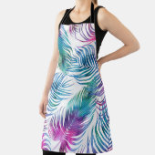 Tropische palmbladeren, waterverf bloemmotief. schort (Insitu)