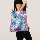 Tropische palmbladeren, waterverf bloemmotief. tote bag (Dichtbij)