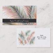 Tropische palmbladeren Waterverven Visitekaartje (Voorkant / Achterkant)